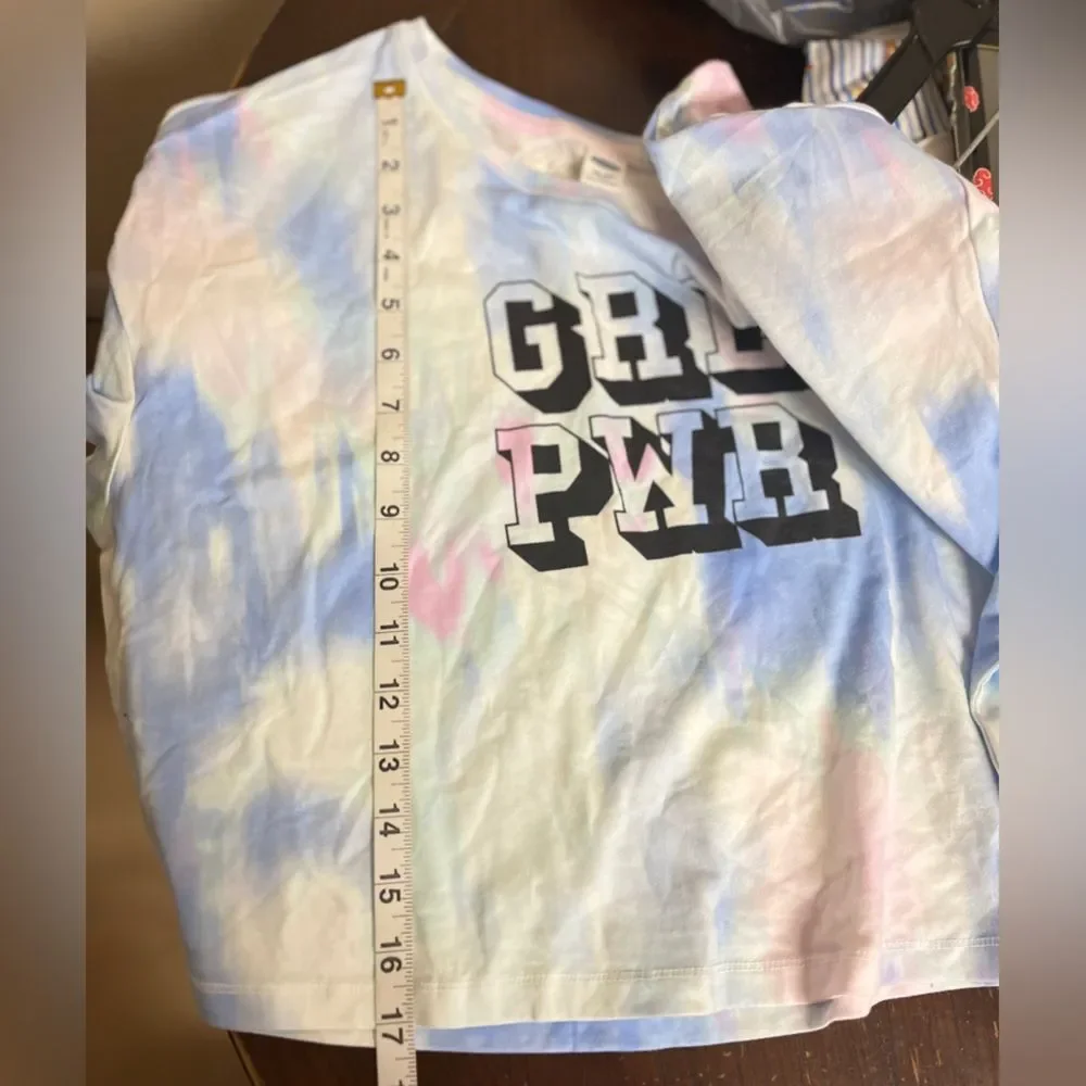 NWT youth girl tie dye crop top shirt Sz XXL (18)